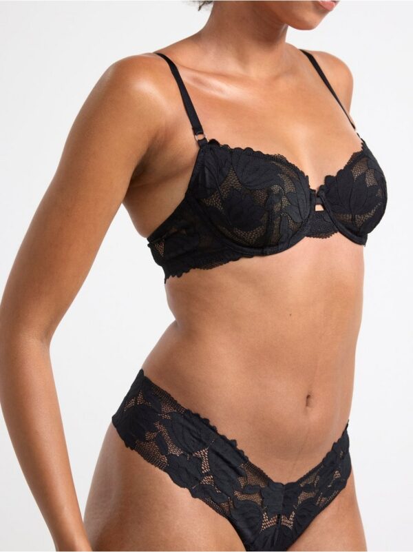 Unpadded bra with mesh and lace - 8576058-80