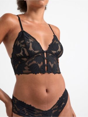 Unpadded bralette with lace - 8576060-80