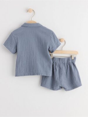 Set with shirt and shorts in crinkled cotton - 8583153-8419