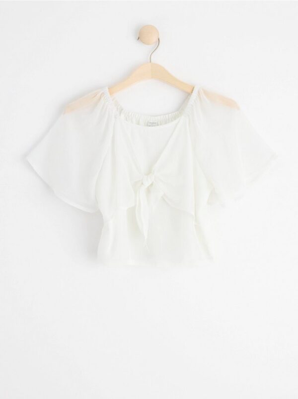 Cropped chiffon blouse - 8585814-300