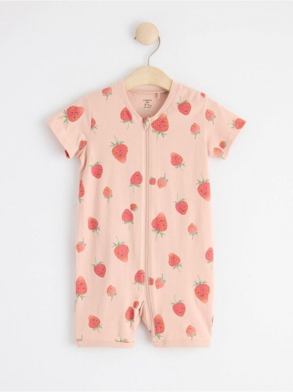 Pyjama romper with strawberries - 8587698-6928