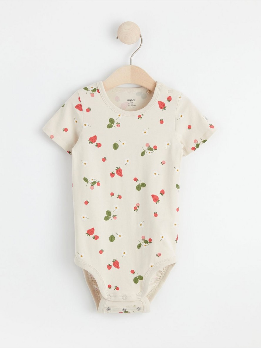 Bodi – Short sleeve bodysuit with strawberries