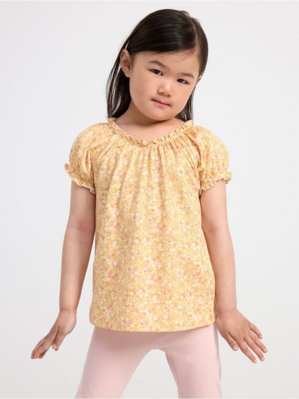 Short sleeve top with flowers - 8588585-4138