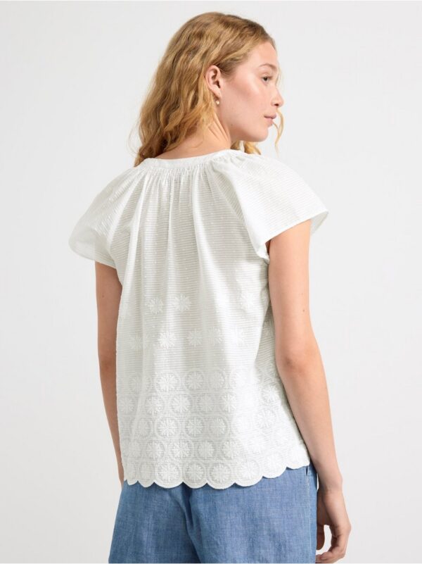 Short sleeved blouse with embroidery - 8598857-300