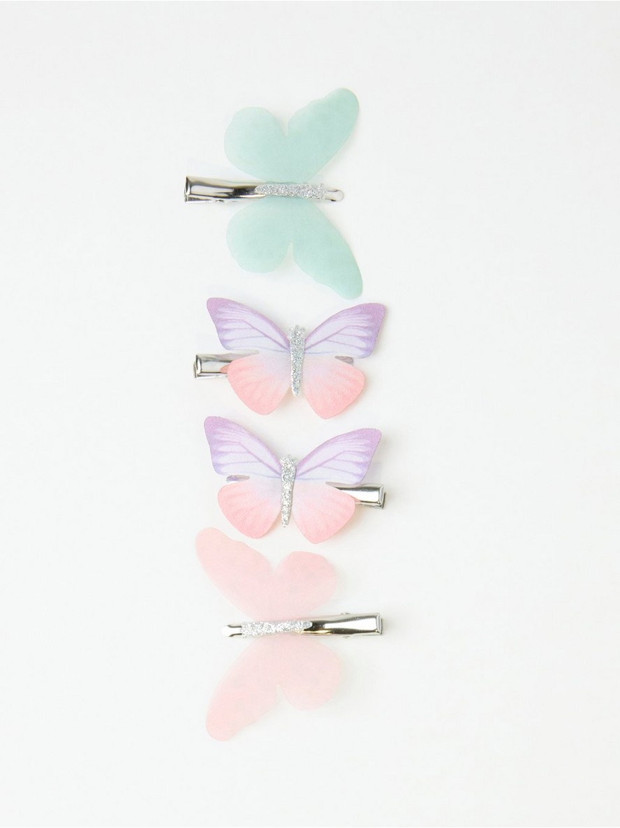 Snala za kosu – 4-pack metal hair clips with butterflies