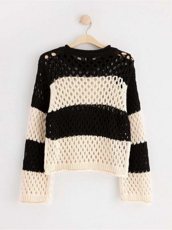 Long sleeve hole knitted jumper - 8615821-80