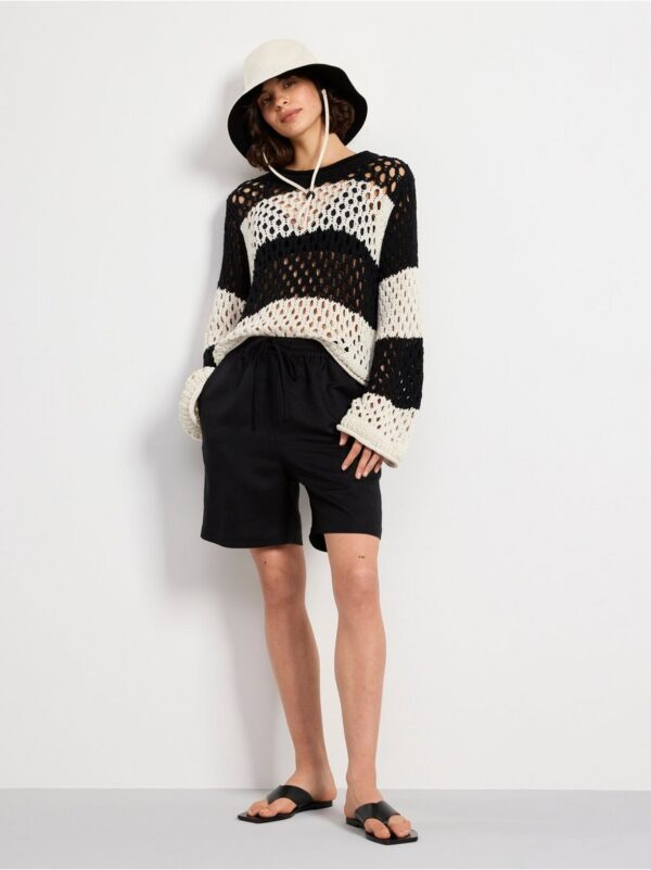 Long sleeve hole knitted jumper - 8615821-80