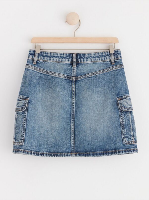 Denim cargo skirt - 8655573-790