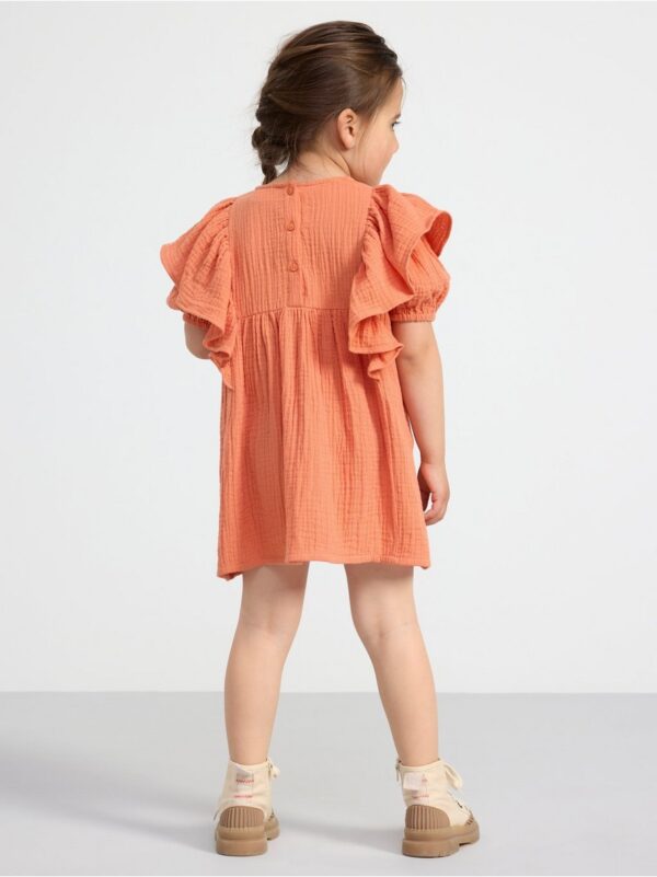 Short sleeve crinkled cotton dress - 8547151-1332