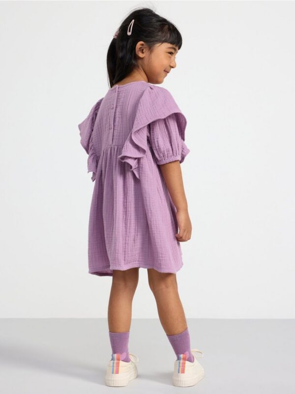 Short sleeve crinkled cotton dress - 8547151-3741