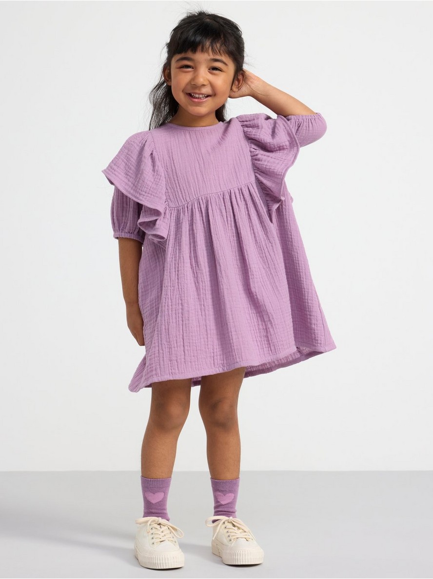 Haljina – Short sleeve crinkled cotton dress
