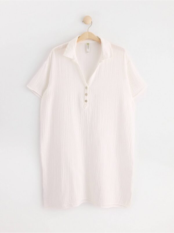 Crinkled cotton night shirt - 8552309-300