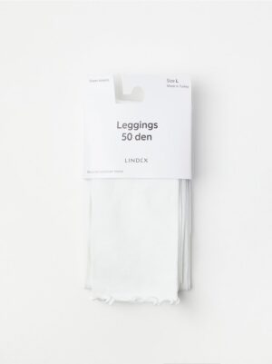 Leggings matt 50 denier with lettuce edge - 8596995-70