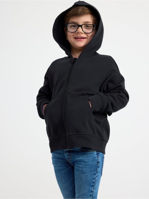 Zipped cotton hoodie with brushed inside - 8598877-6959