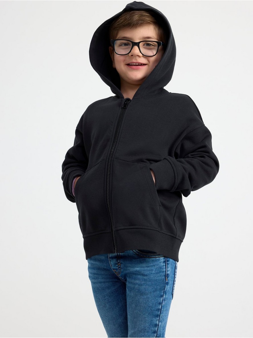 Dukserica – Zipped cotton hoodie with brushed inside