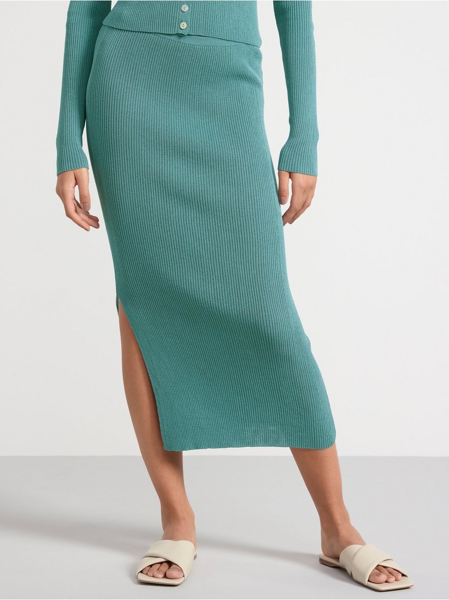 Suknja – Rib-knitted midi skirt
