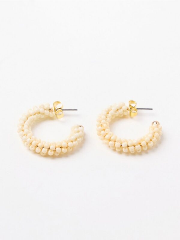Hoop earrings with beads - 8604802-300