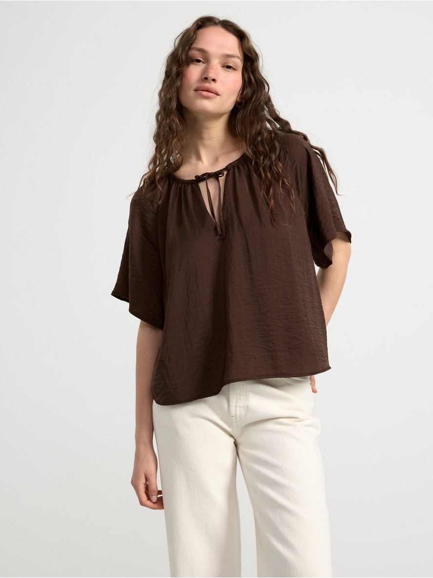 Bluza – Short sleeve satin blouse