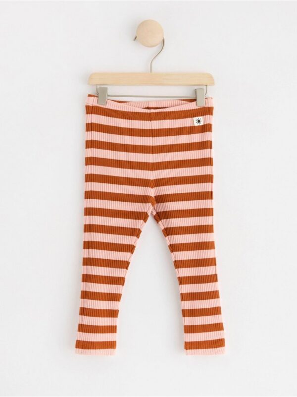 Ribbed leggings with stripes - 8618396-4402
