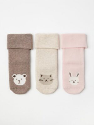 3-pack Terry socks with cats - 8622498-6928