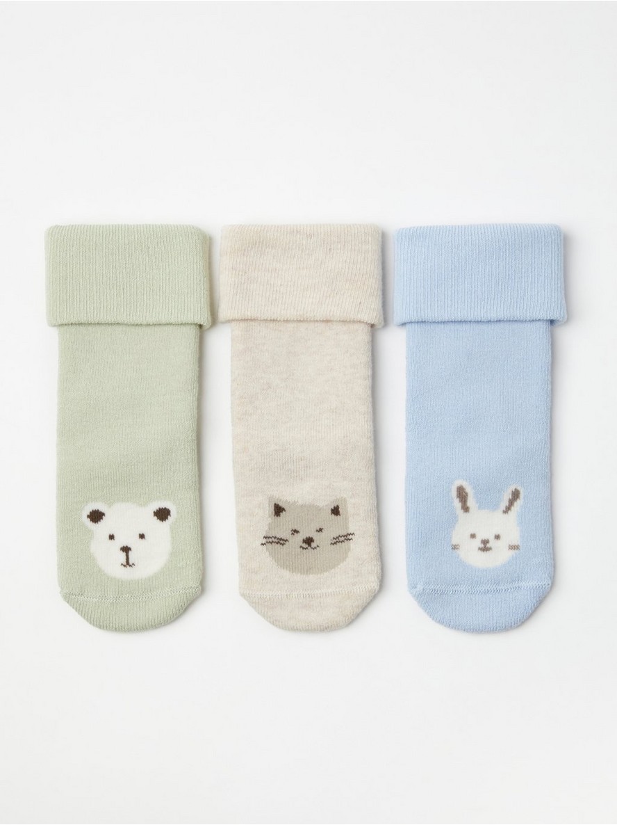 Carape – 3-pack Terry socks with cats