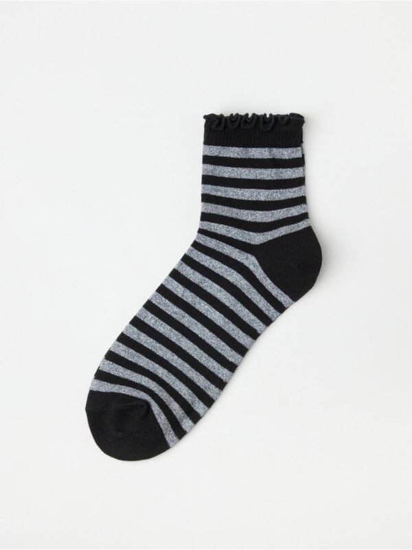 Striped ankle socks with lurex - 8629162-10