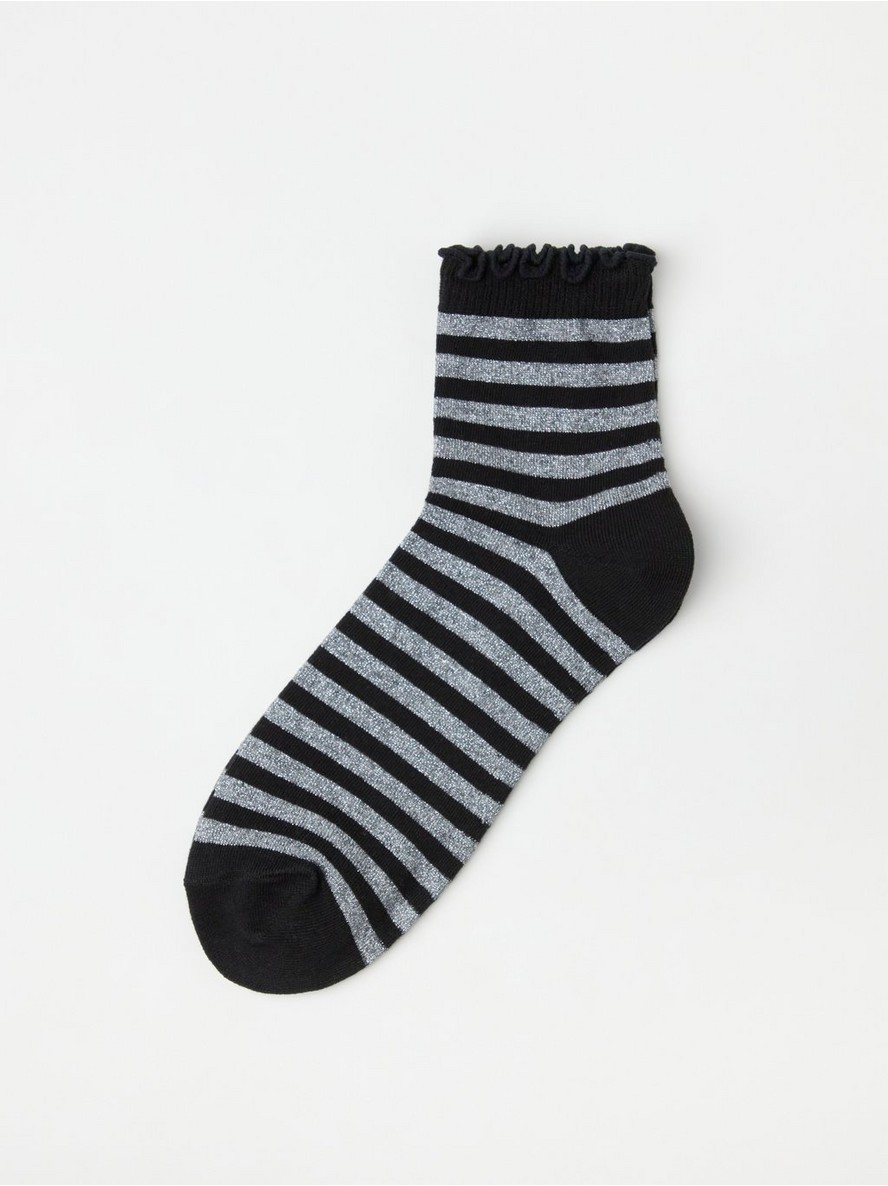 Carape – Striped ankle socks with lurex