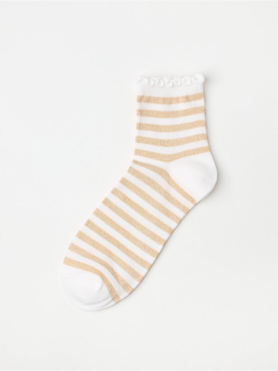Carape – Striped ankle socks with lurex