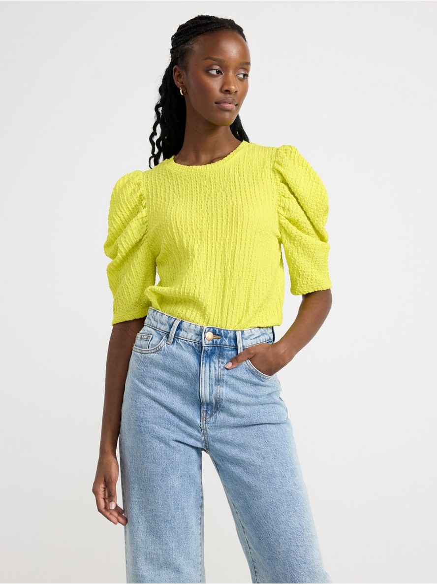 Bluza – Textured puff sleeve top