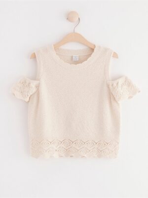 Knitted top with open shoulders - 8638404-9428