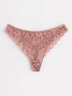 Thong regular waist with lace - 8463606-6917