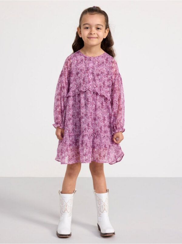 Tiered dress with flowers - 8537003-3741