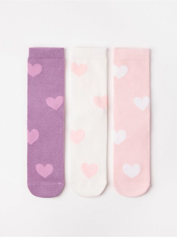 3-pack socks with hearts - 8539016-3741