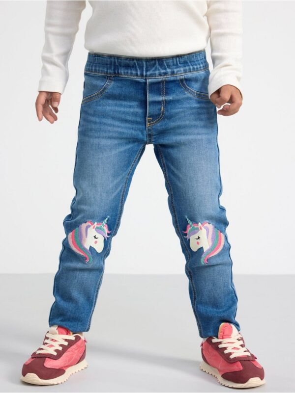 Pull up jeans with unicorns - 8584562-790