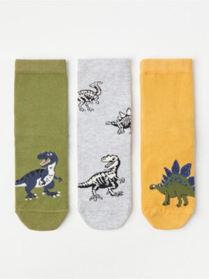 3-pack Socks with dinosaurs antislip - 8599720-1945