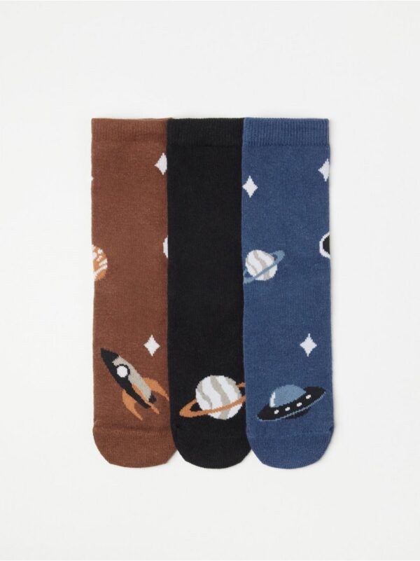 3-pack socks with space motifs - 8599738-7849