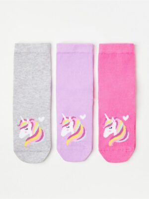 3-pack Socks with unicorn antislip - 8600947-6965