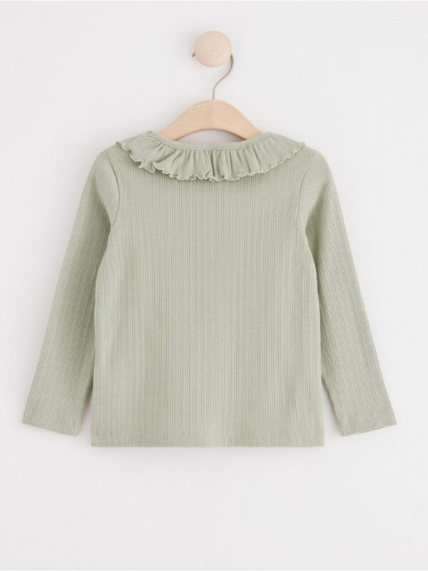 Ribbed top with frill collar - 8602594-3905