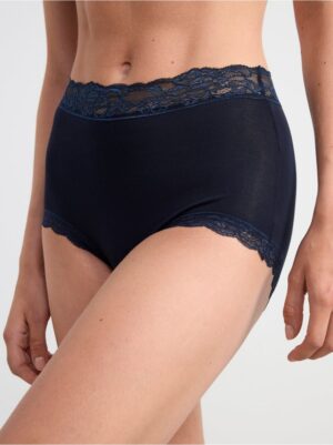High waist briefs with lace - 8613047-2150