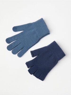 Double fine-knit gloves with touch function - 8614865-6465