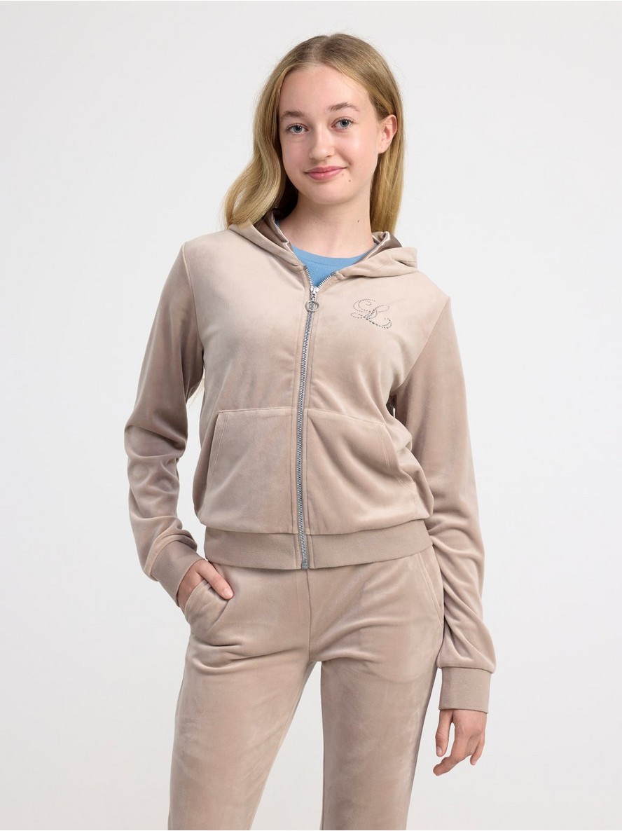 Dukserica – Velour zip hoodie