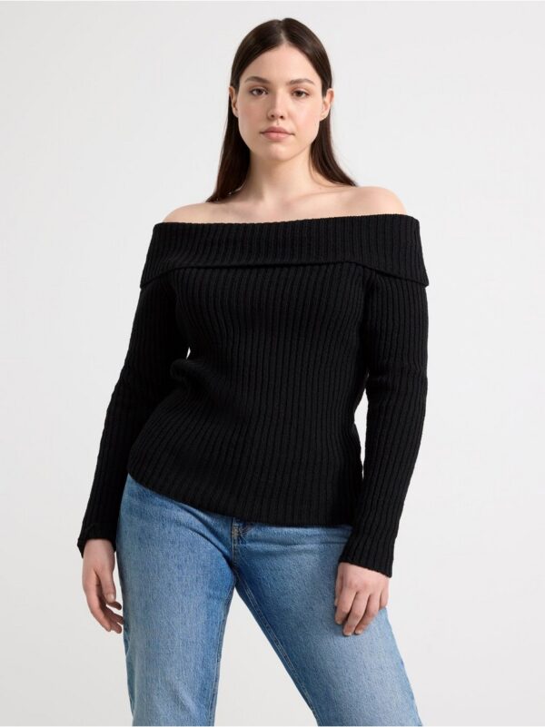 Rib-knitted off-shoulder top - 8635952-80