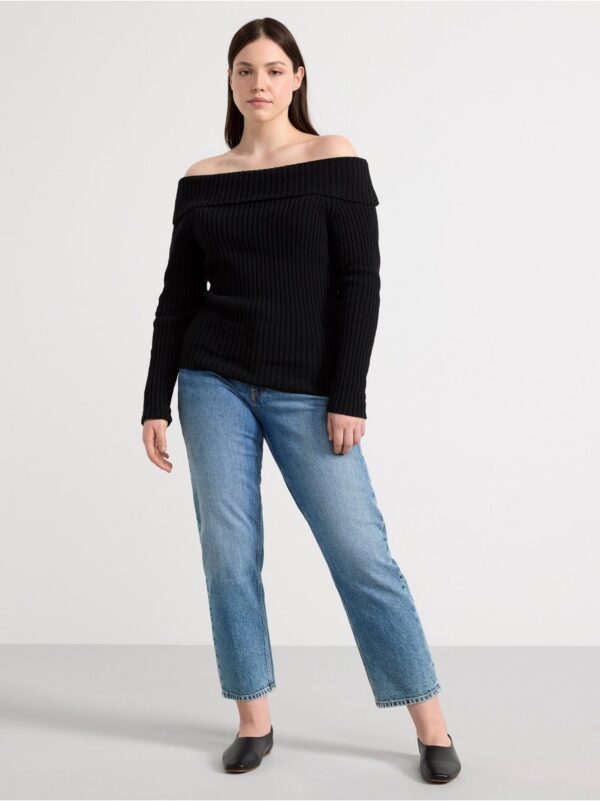 Rib-knitted off-shoulder top - 8635952-80