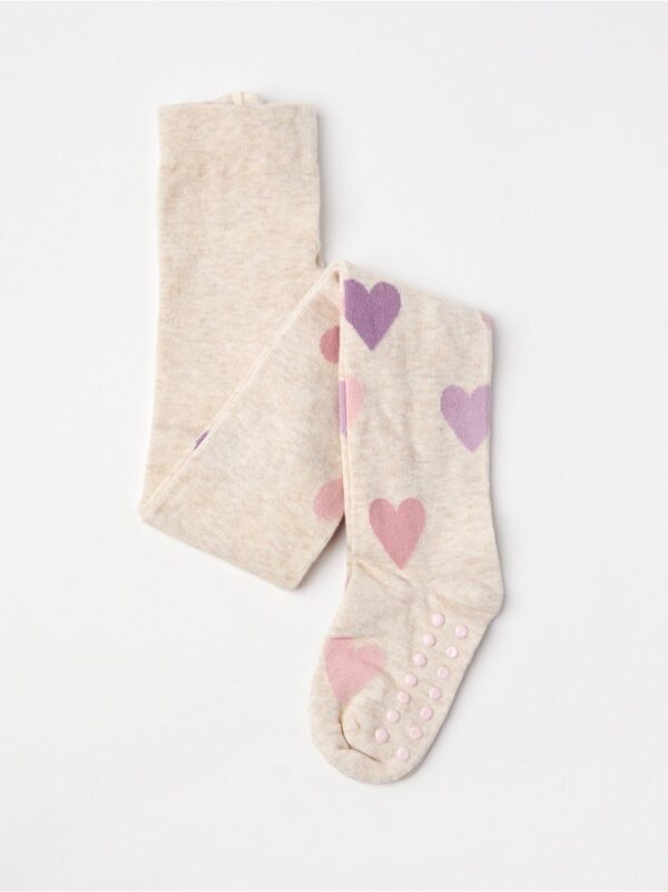 Fine-knit tights with hearts - 7977984-3985