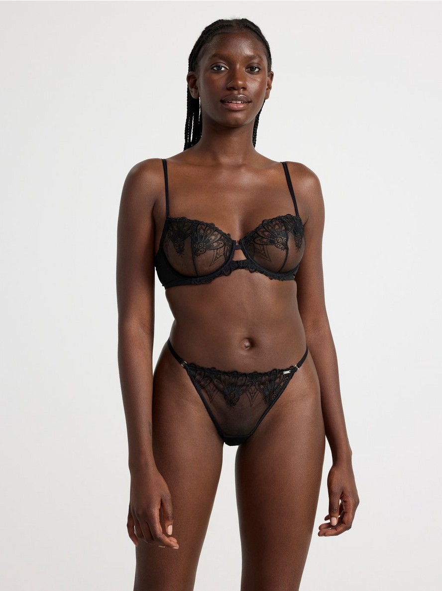 Gacice – Thong low waist with mesh and lace