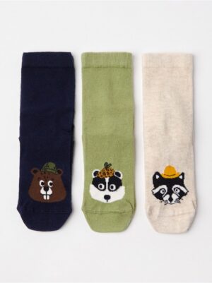 3-pack socks with antislip - 8599726-8883