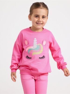 Sweatshirt with brushed inside and unicorn - 8612379-481