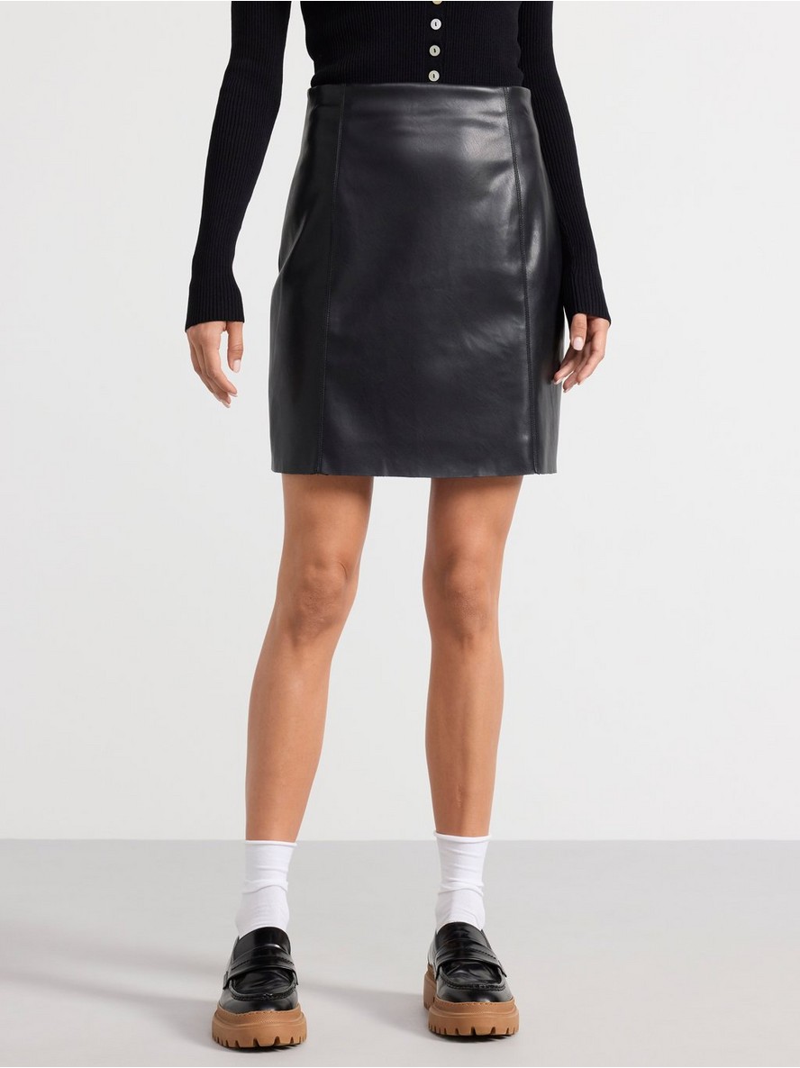 Suknja – Mini skirt in imitation leather