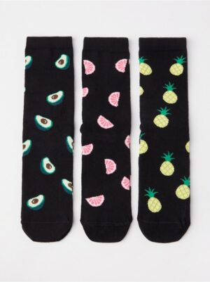 3-pack Socks with fruits - 8622374-80