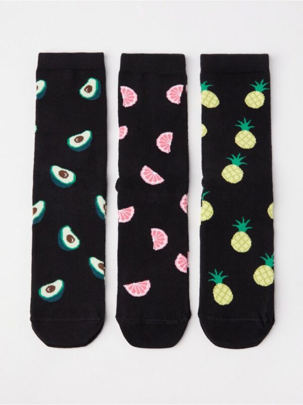 3-pack Socks with fruits - 8622374-80